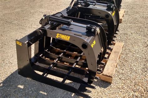 best grapple buckets for skid steer|stinger attachments grapple.